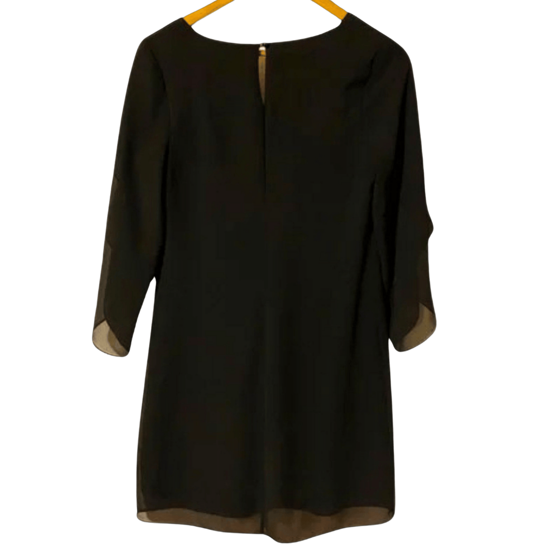 Black dress on a hanger with a transparent background