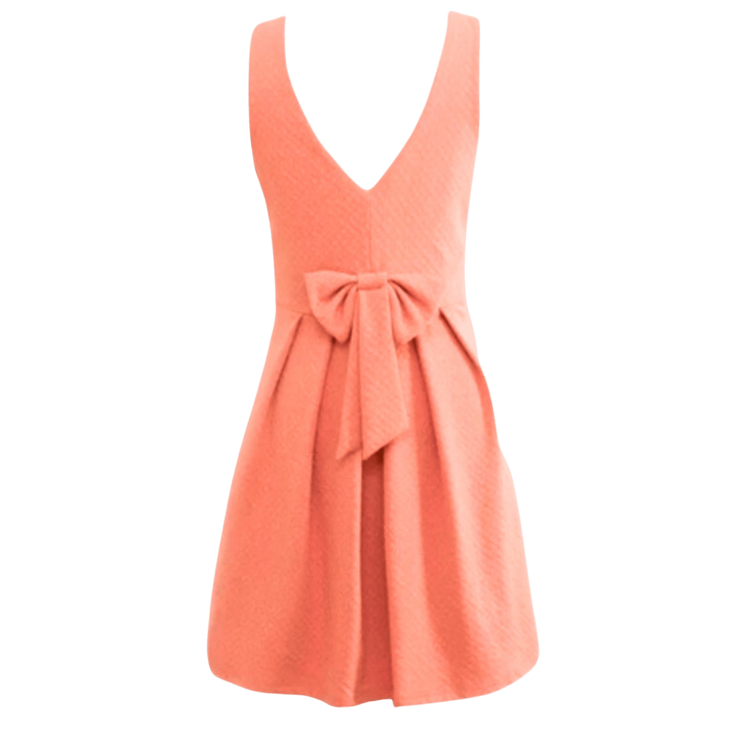 Coral dress with a bow on a transparent background