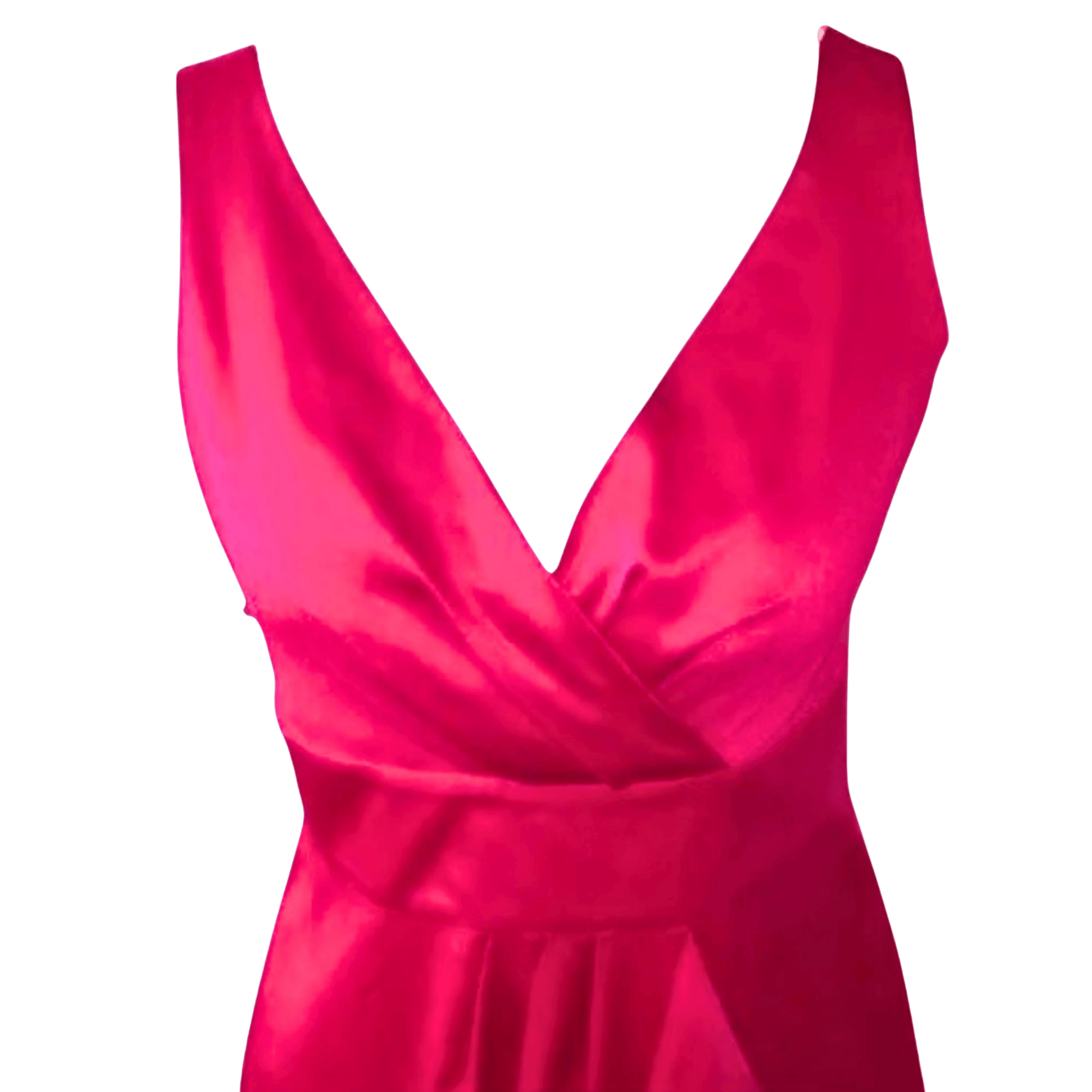 Pink dress with a plunging neckline on a transparent background