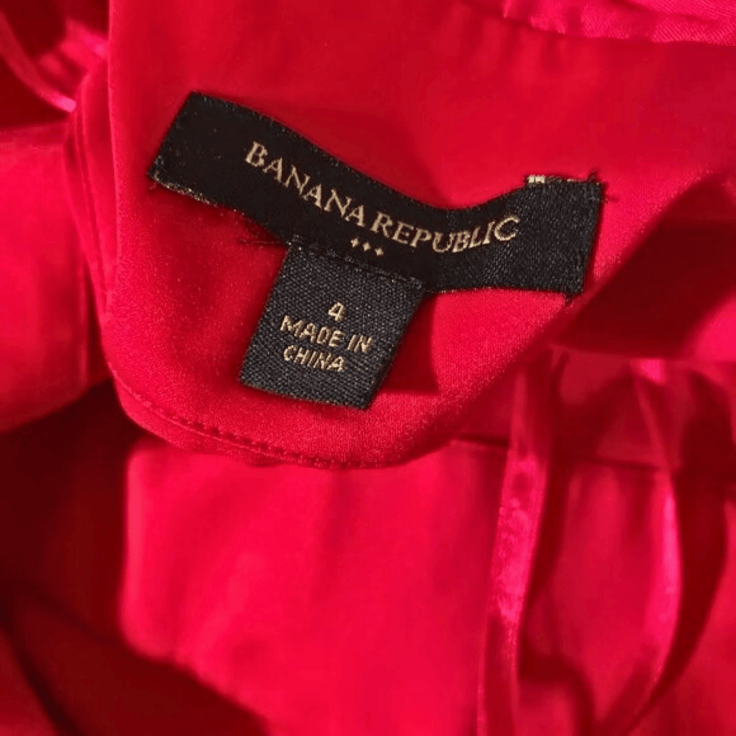 Banana Republic label on a red garment
