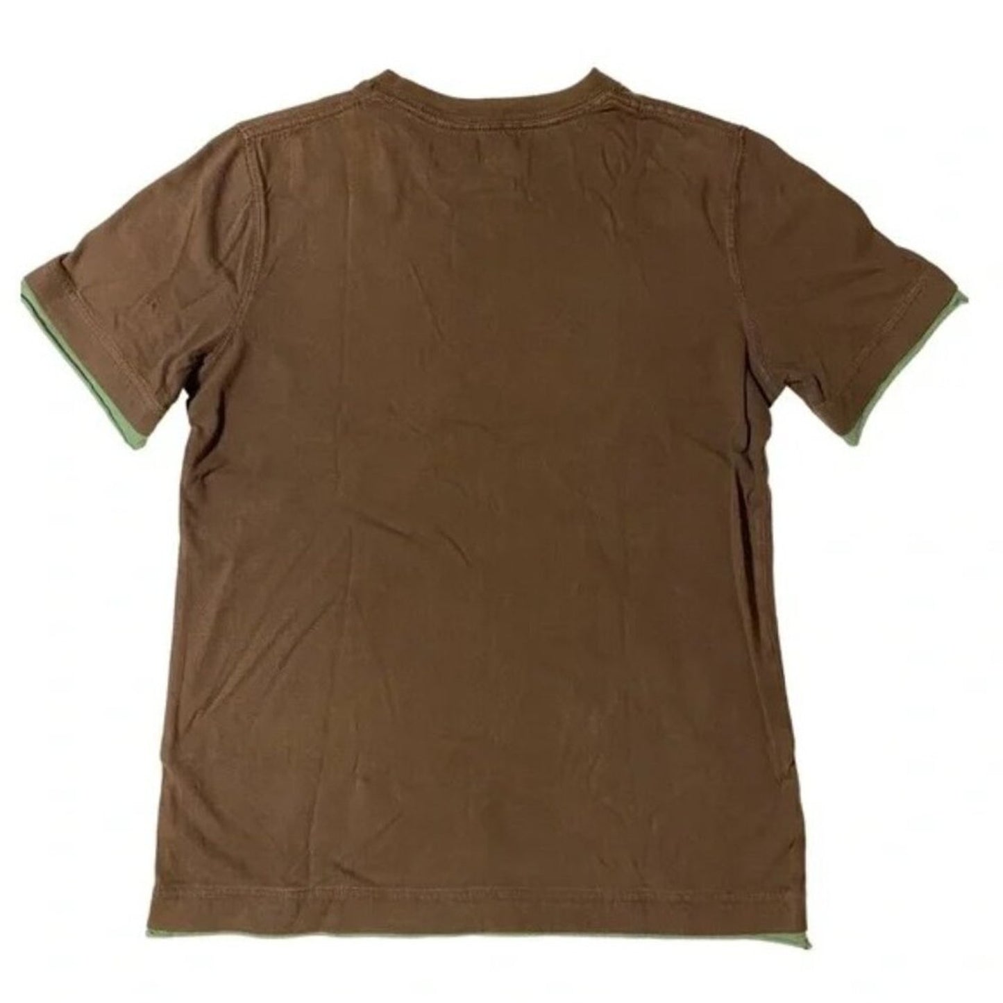 GAP Kids Large Tee Shirt Organic Cotton Brown Green Logo Short Sleeve Sz 10