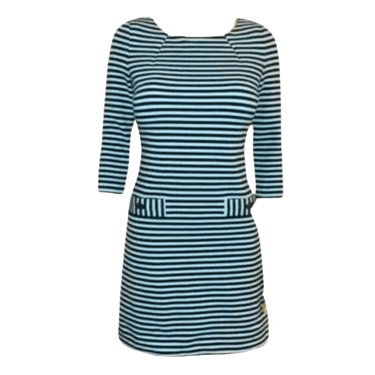 Striped dress with long sleeves on a transparent background