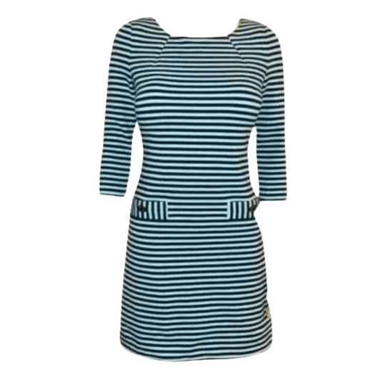 Striped dress with long sleeves on a transparent background