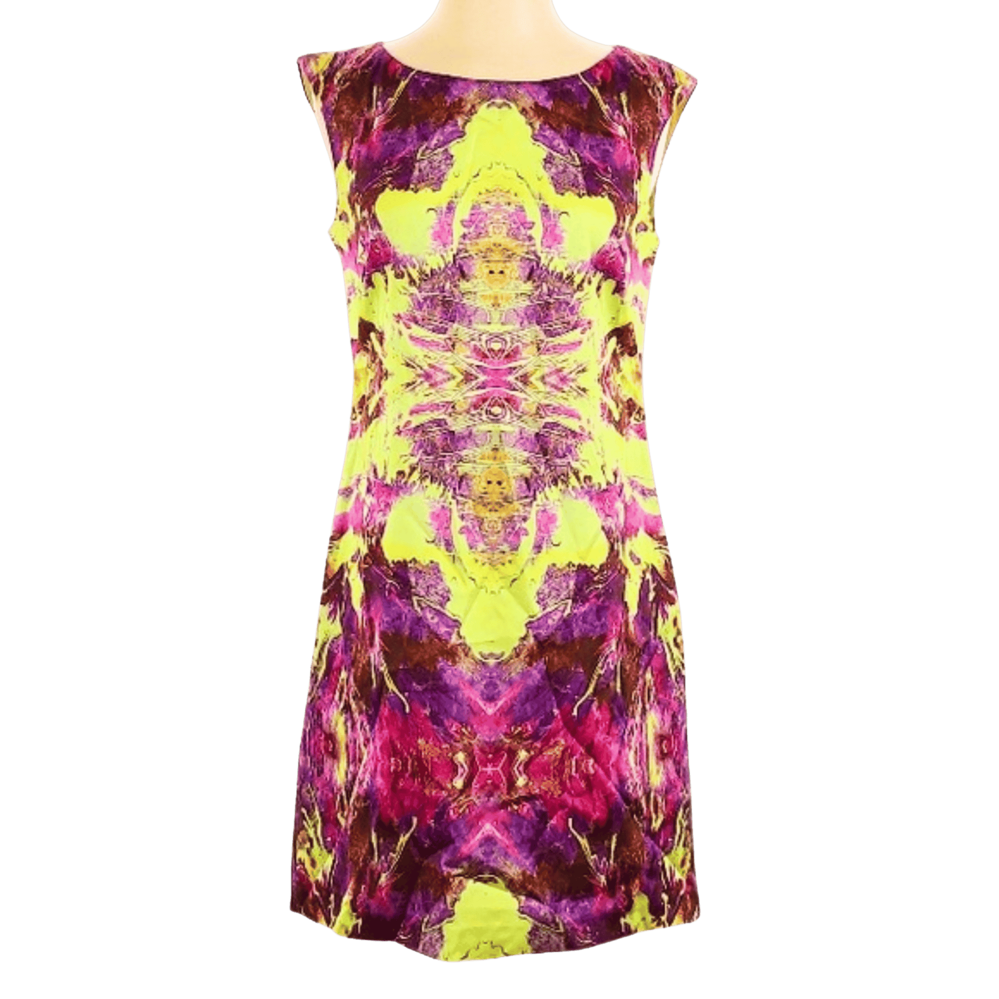 Colorful dress with a vibrant pattern on a transparent background
