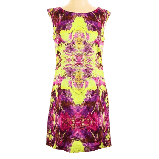 Colorful dress with a vibrant pattern on a transparent background
