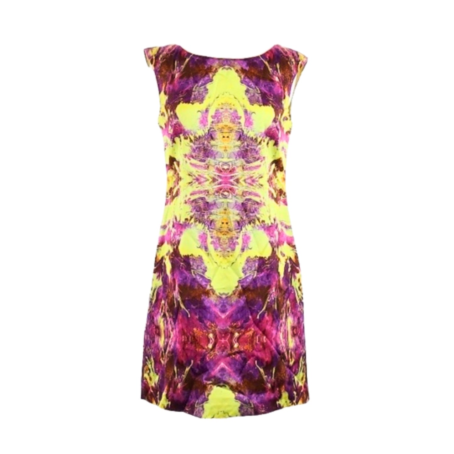 Colorful tie-dye dress on a white background