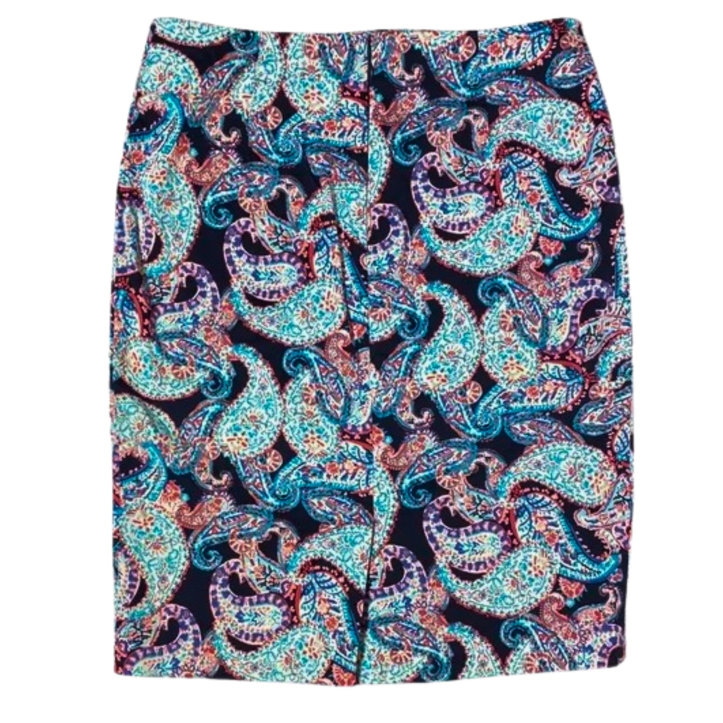 Paisley patterned skirt on a white background