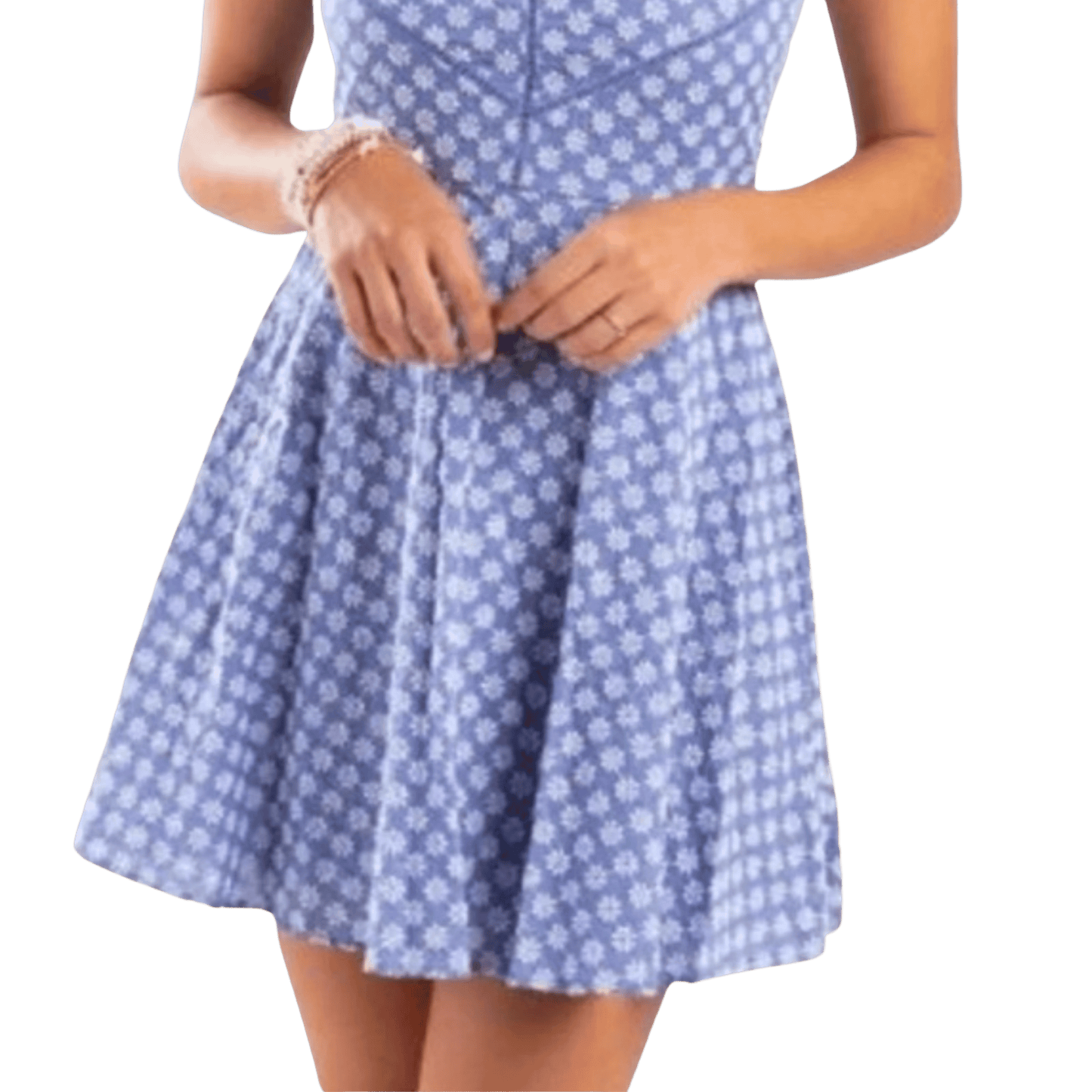 Blue floral dress on a transparent background