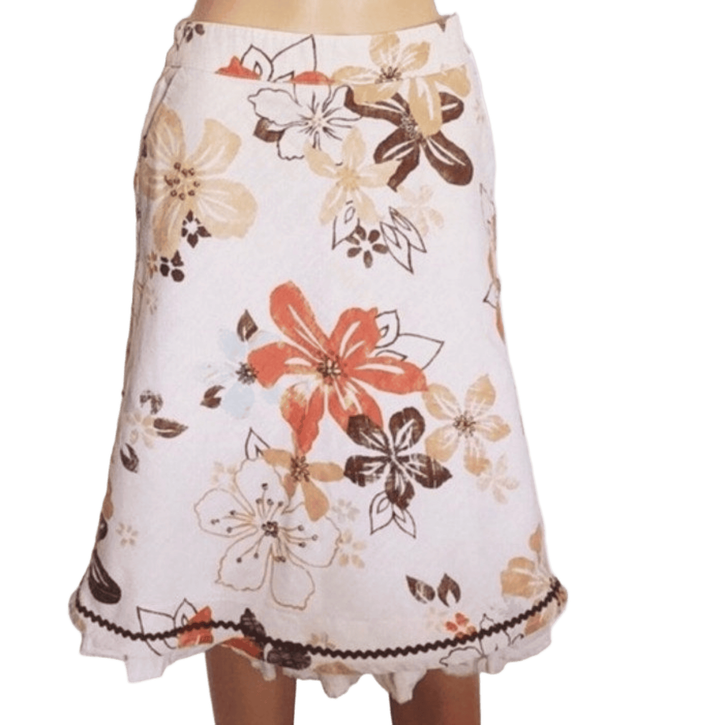 Floral patterned skirt on a transparent background