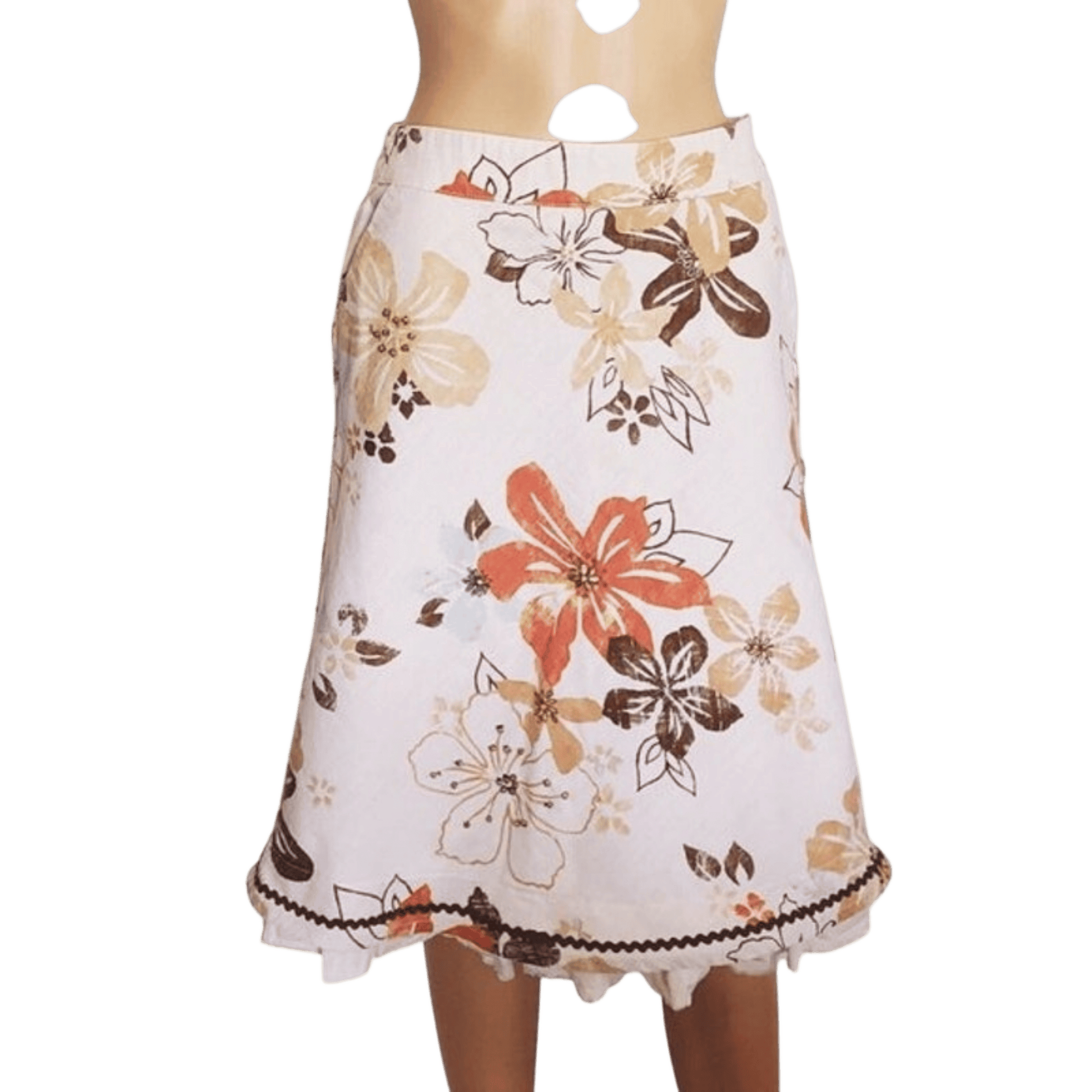 Floral patterned skirt on a transparent background
