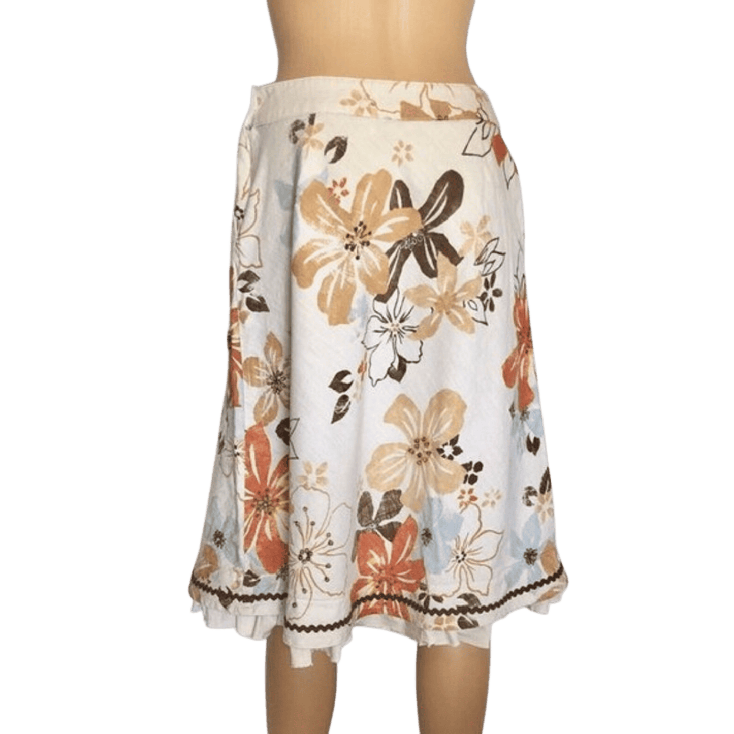 Floral patterned skirt on a transparent background