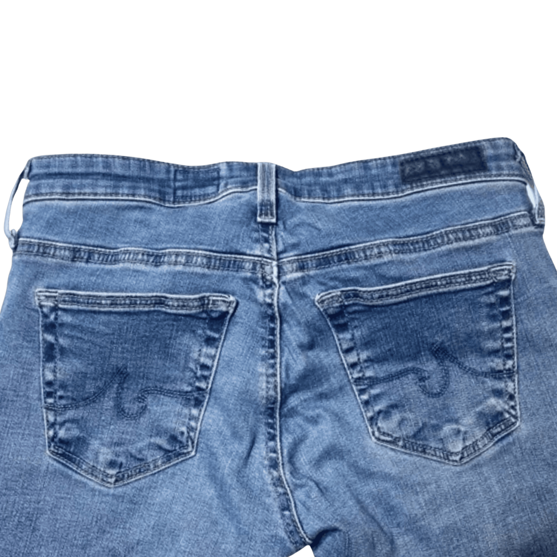 Back view of blue jeans with a clear background