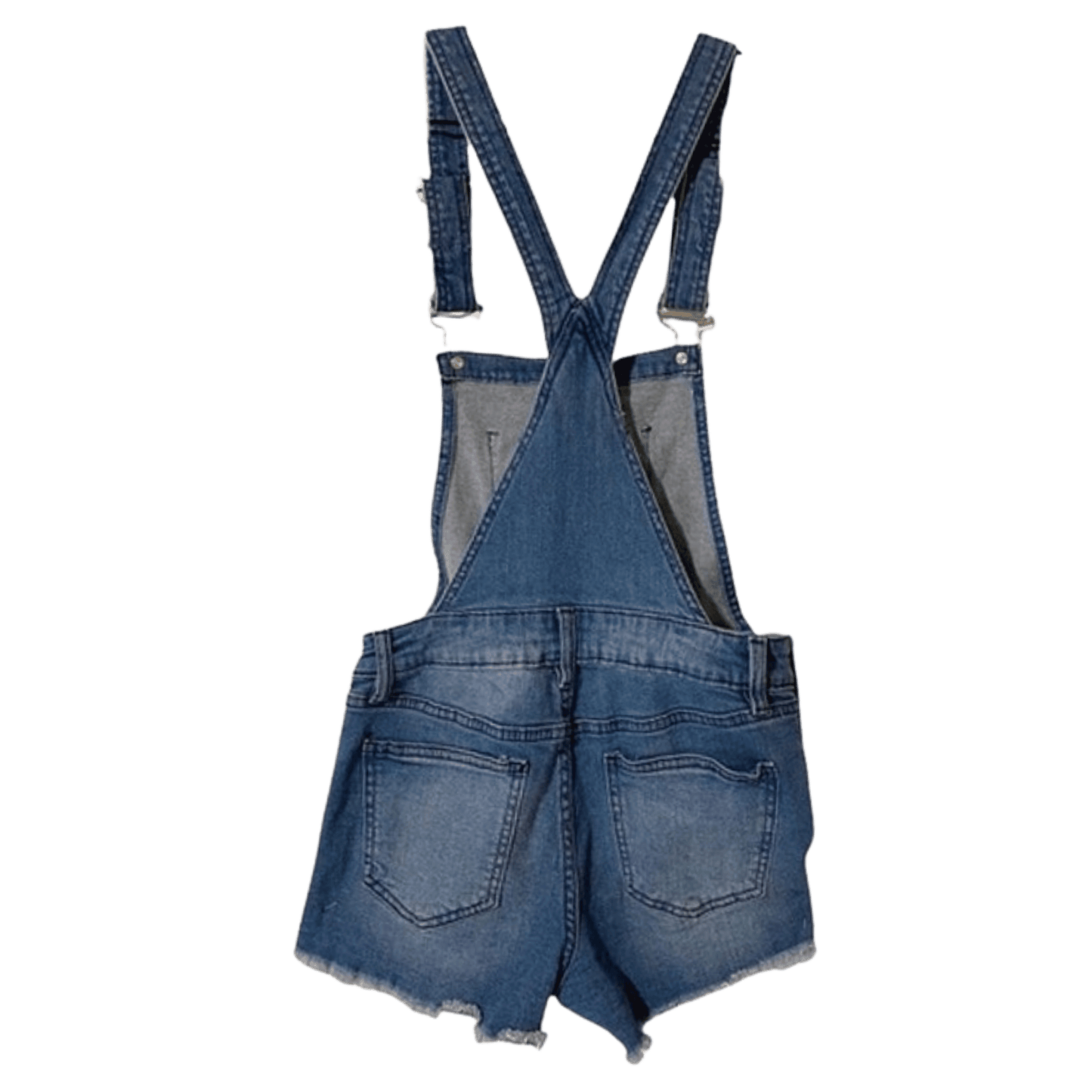 Blue denim overalls on a transparent background