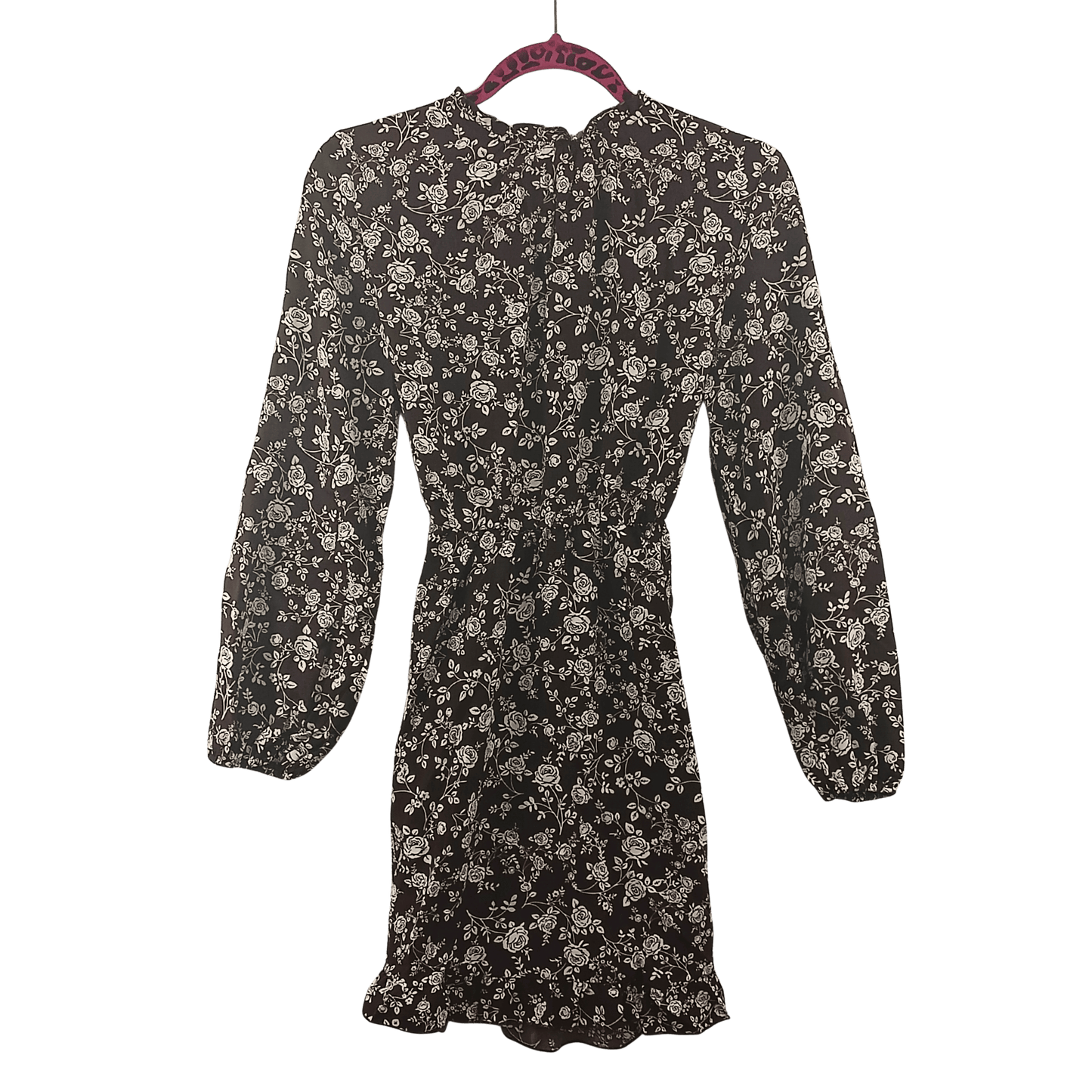 Floral dress on a hanger with a transparent background