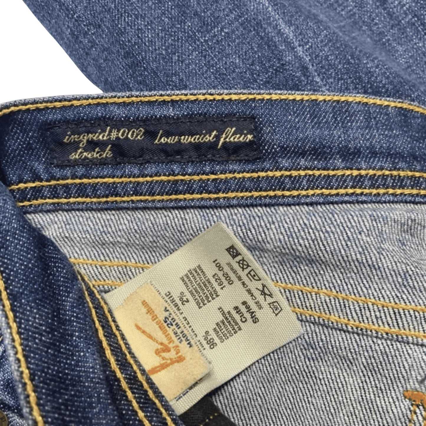 Close-up of Levi's jeans label with brand logo and text.