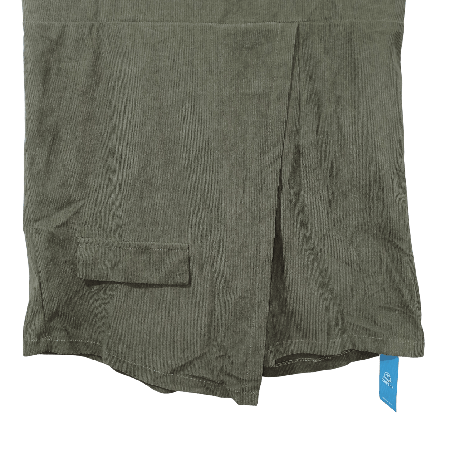 Green shorts with a pocket on a transparent background