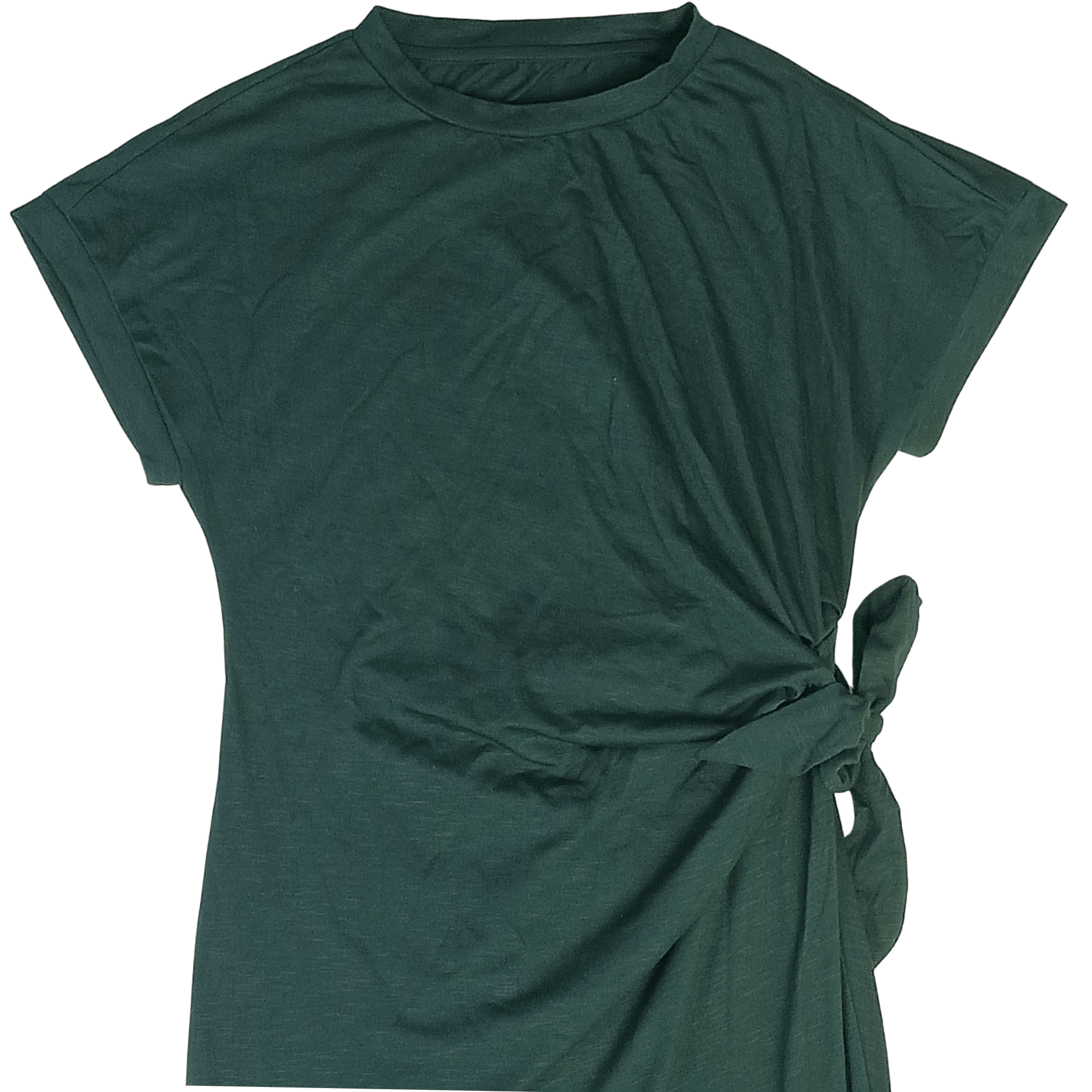 Green dress with a knot detail on a transparent background