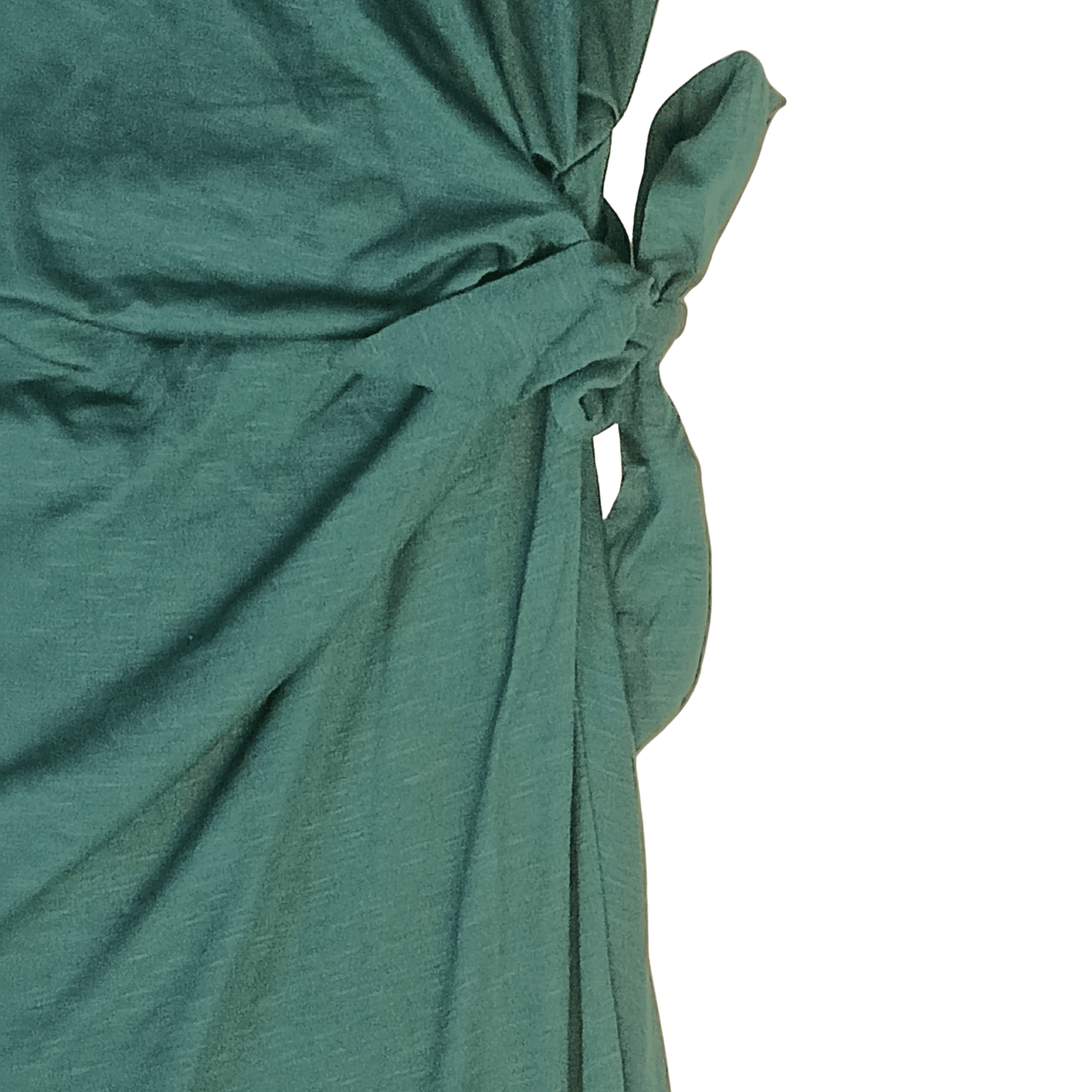 Teal fabric with a knot on a transparent background