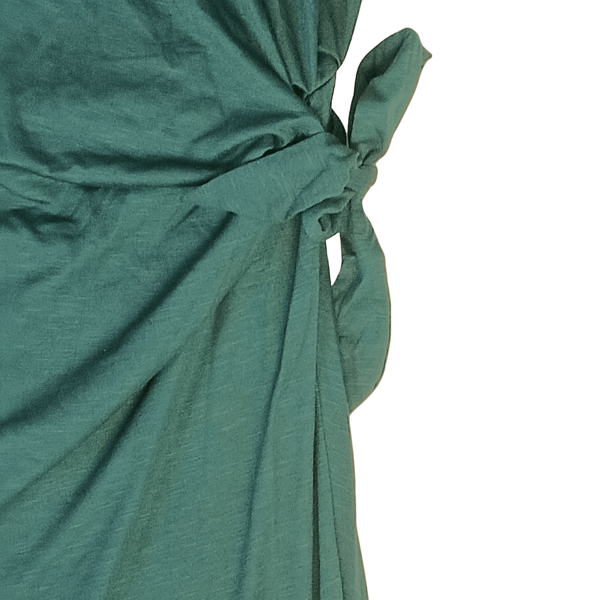 Teal fabric with a knot on a transparent background