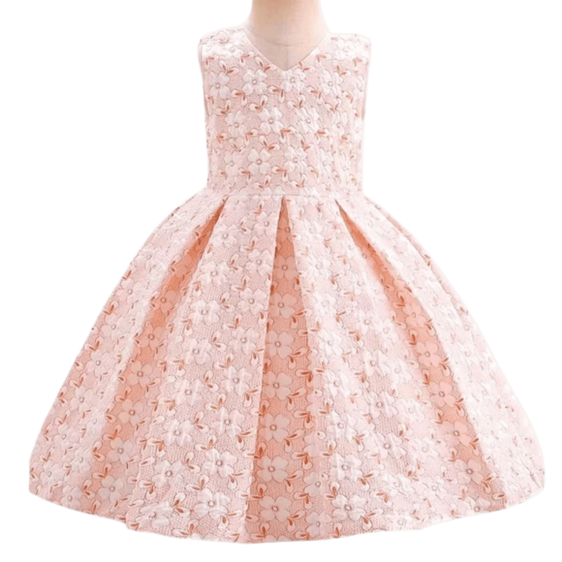 Pink floral dress on a transparent background