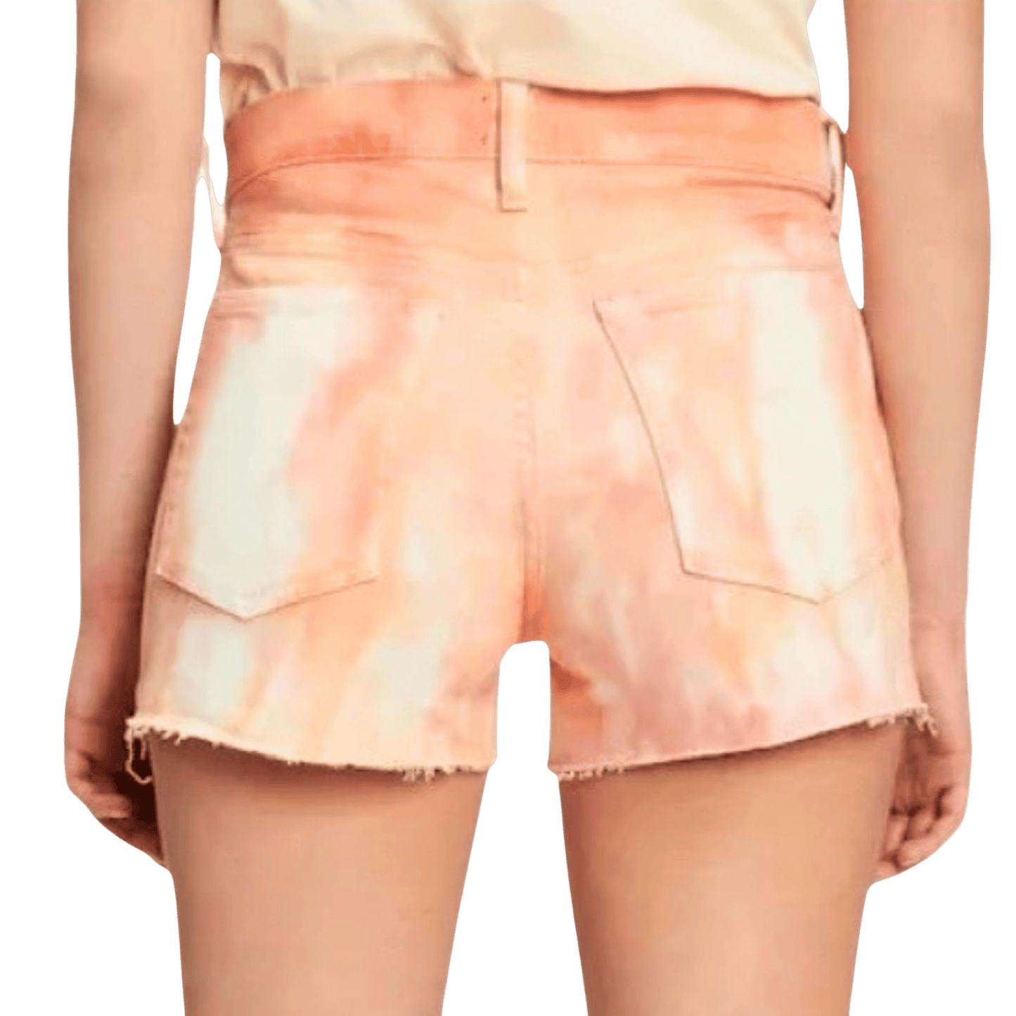 Person wearing a tie-dye skirt on a transparent background