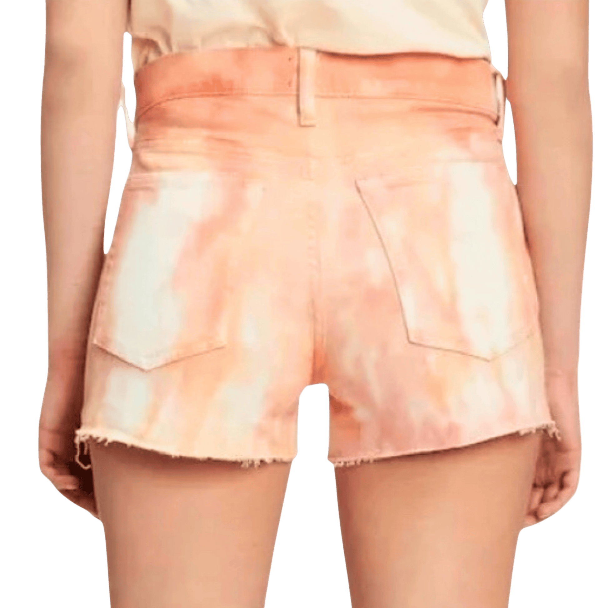 Person wearing a tie-dye skirt on a transparent background