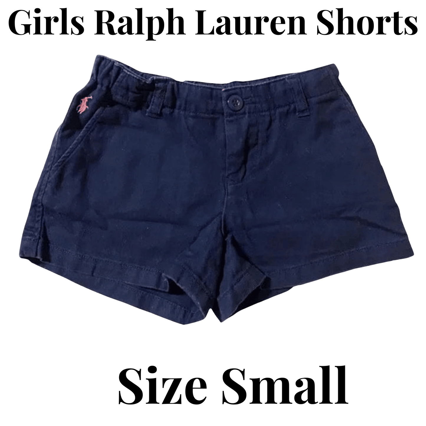 Navy blue Ralph Lauren shorts on a transparent background