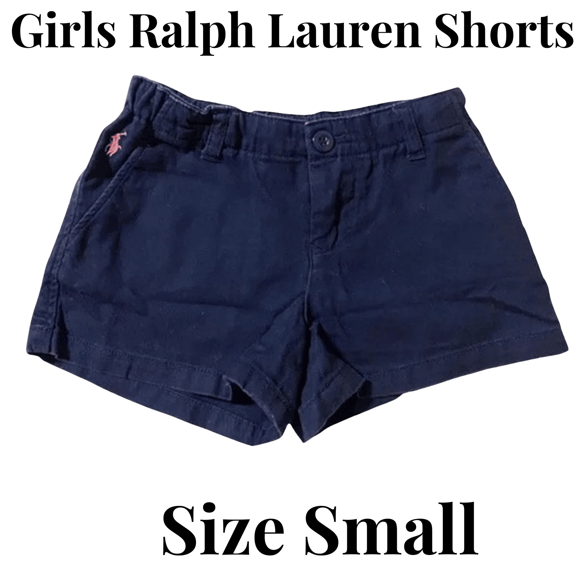 Navy blue Ralph Lauren shorts on a transparent background