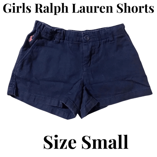 Navy blue Ralph Lauren shorts on a transparent background