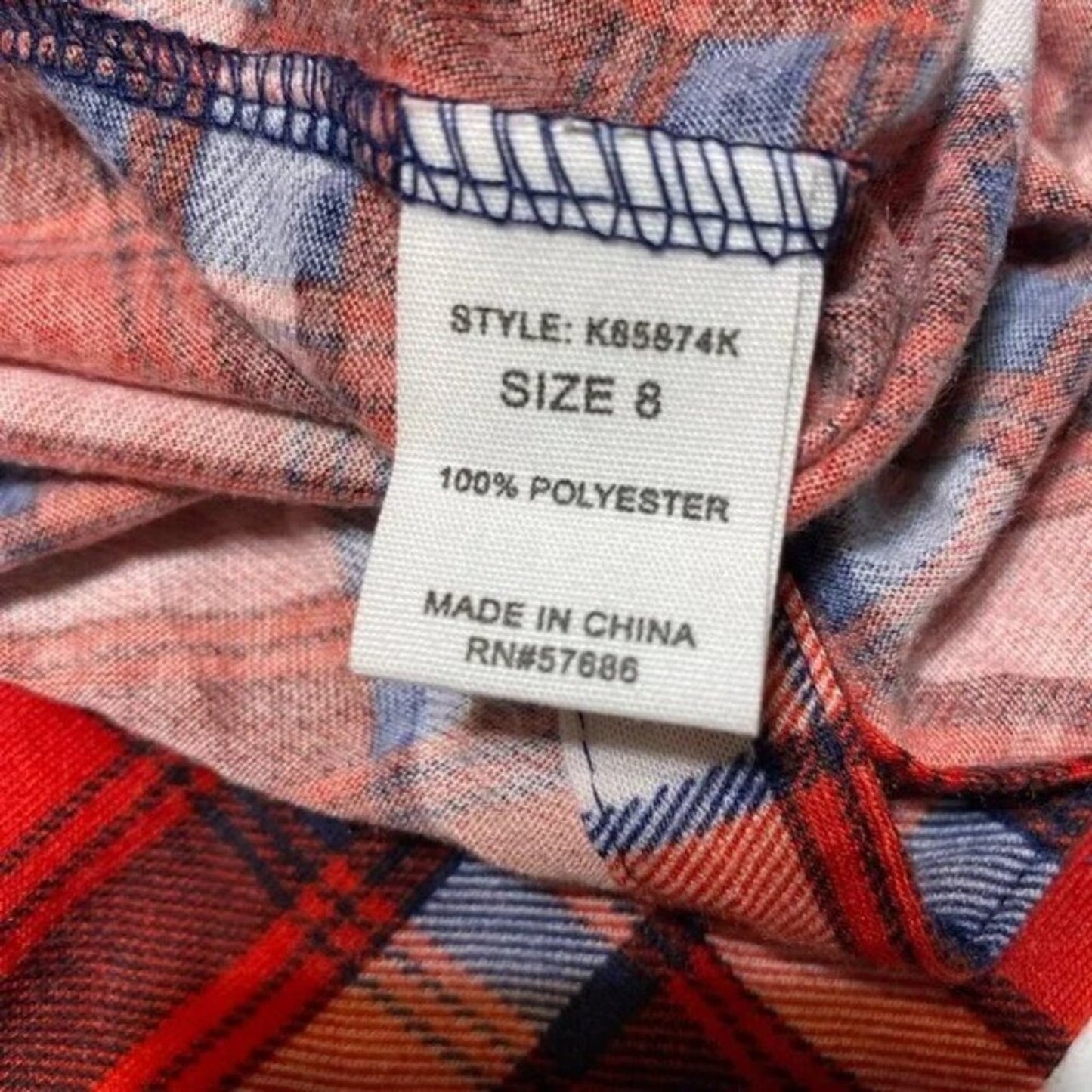 Girls Shirt Sz 8 Medium Red Flannel Long Sleeves Button Down Butter Soft