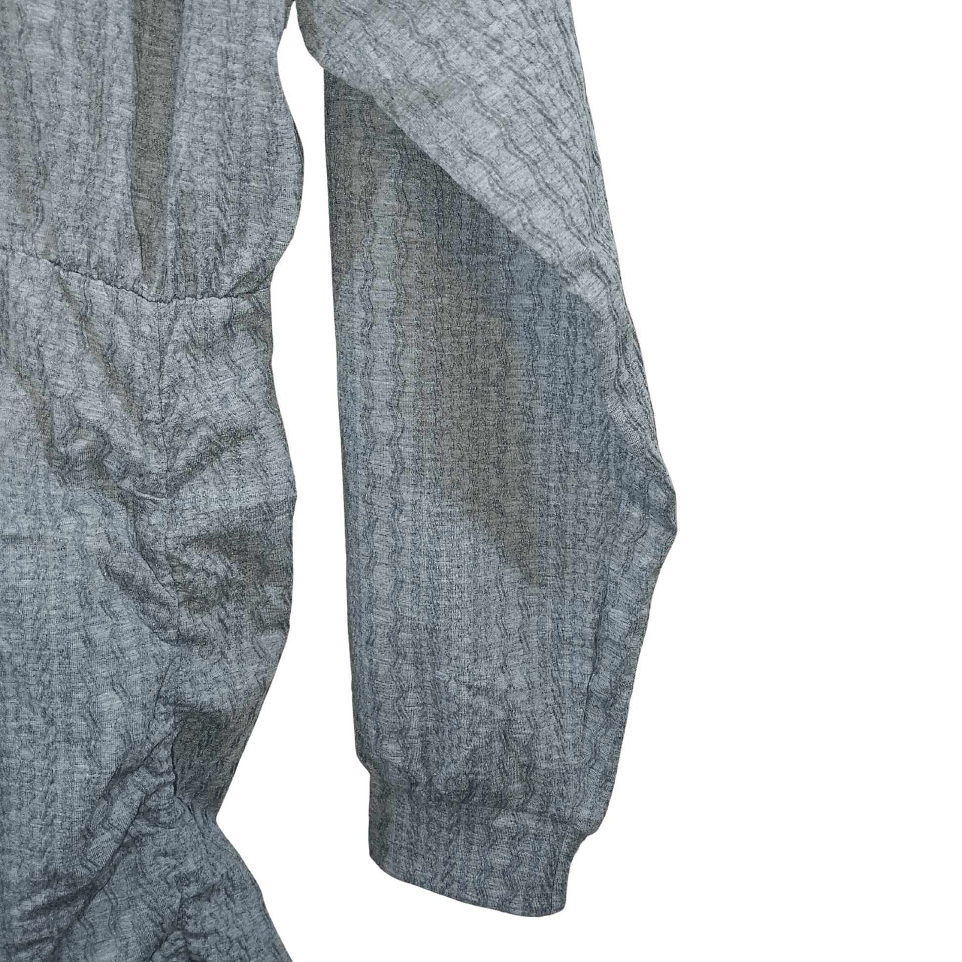 Gray knitted pants on a transparent background