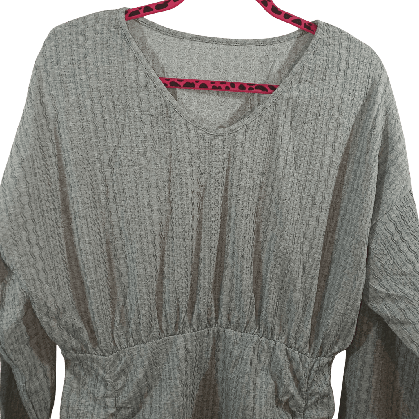 Gray textured dress on a transparent background