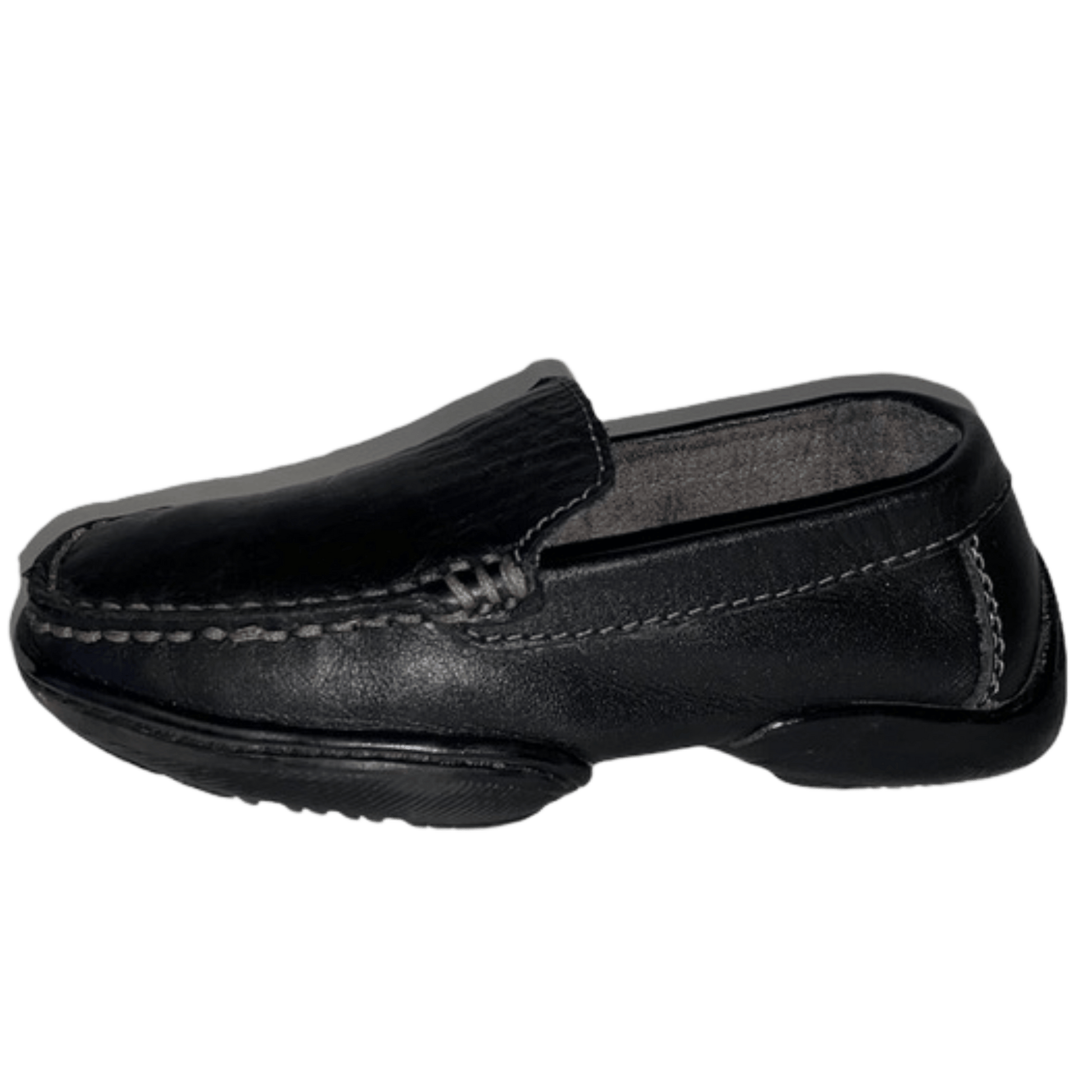 Black loafer shoe on a transparent background