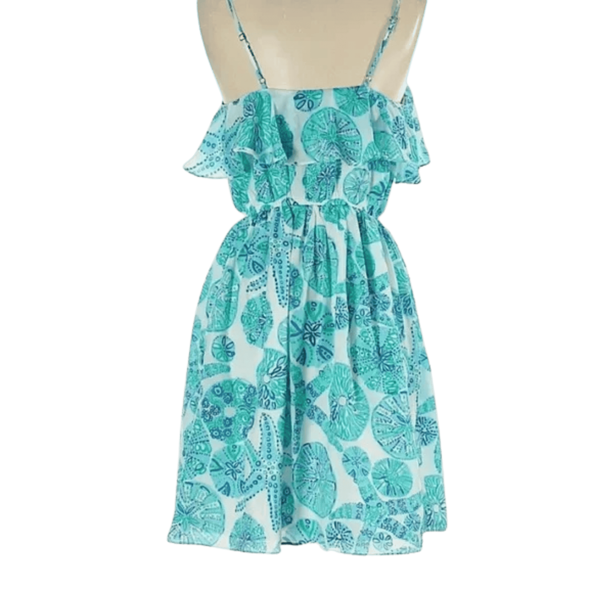 Green floral dress on a transparent background