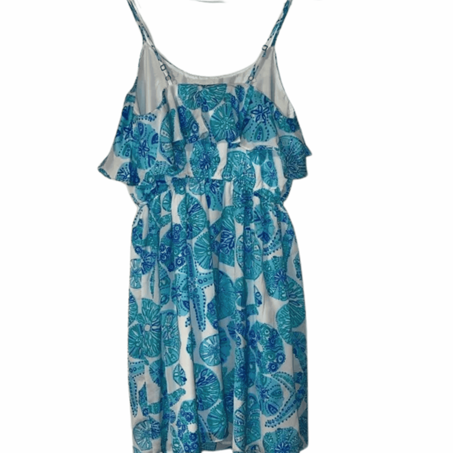 Blue floral dress on a gray background