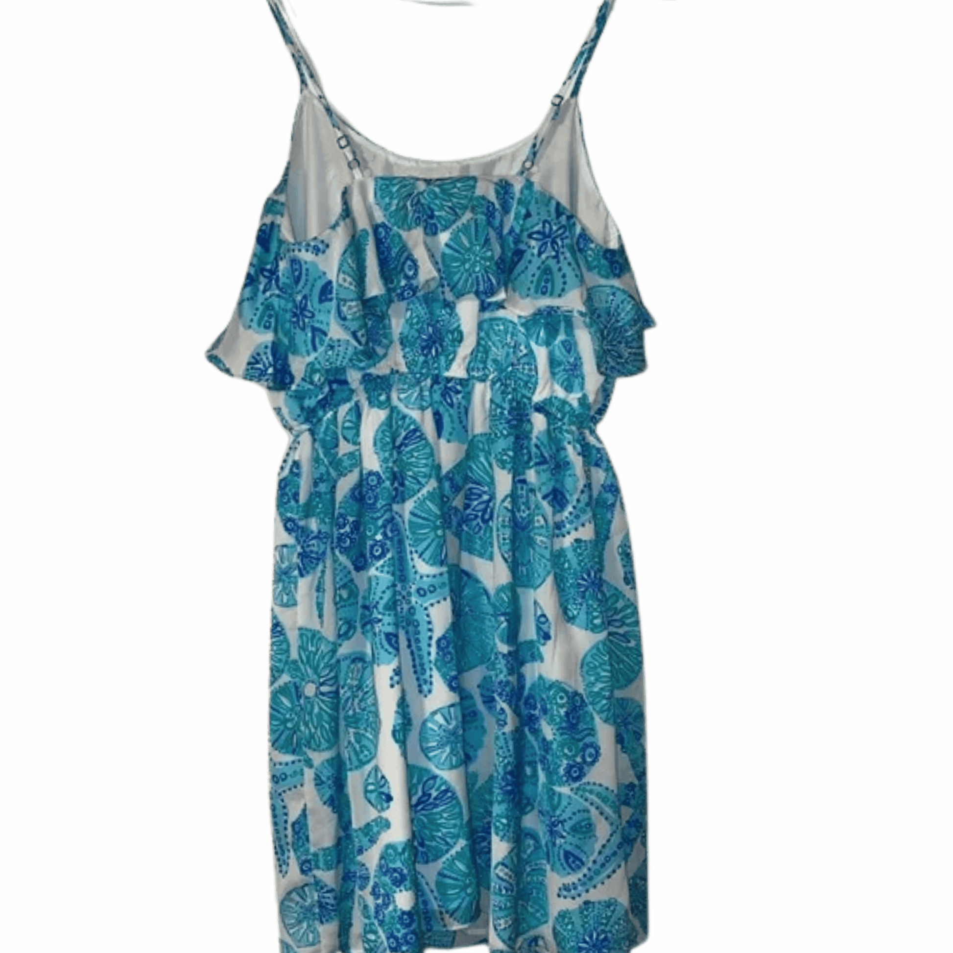 Blue floral dress on a gray background