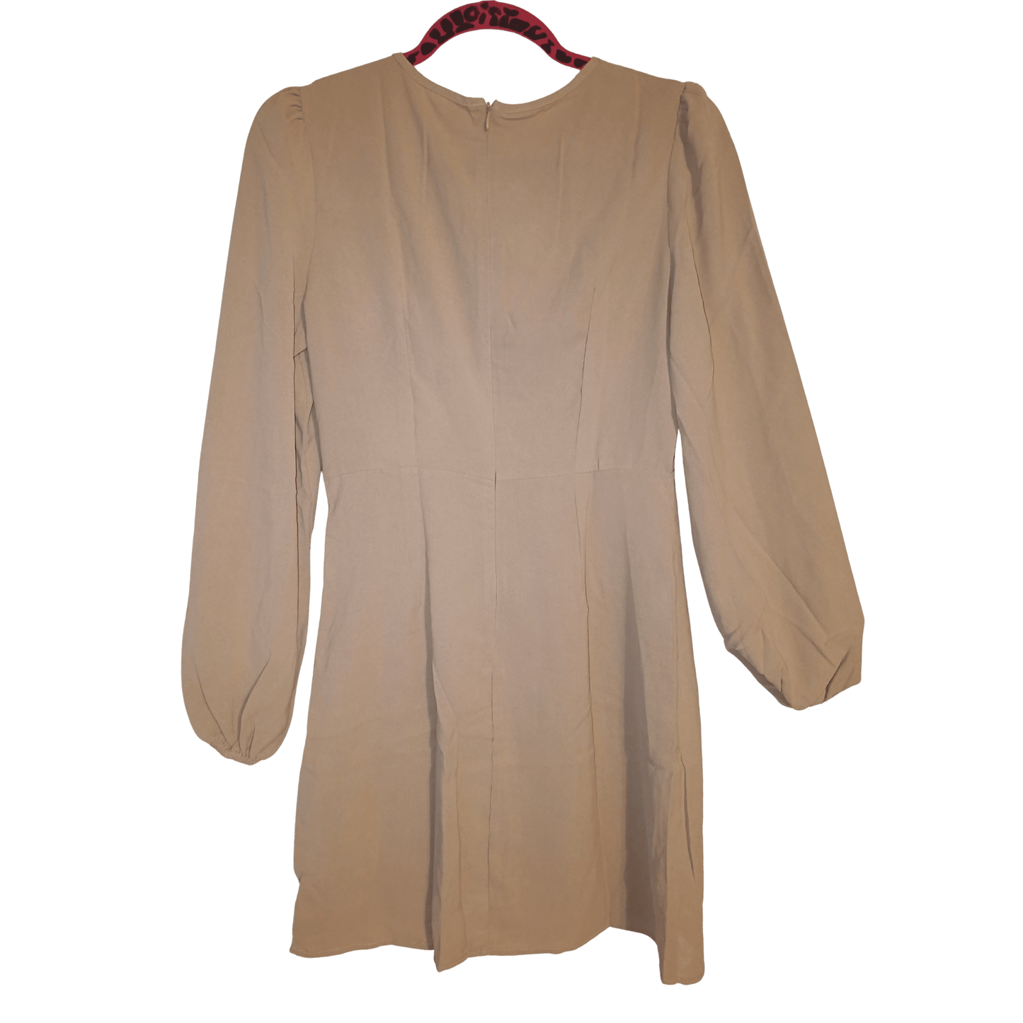 Beige dress on a hanger with a transparent background