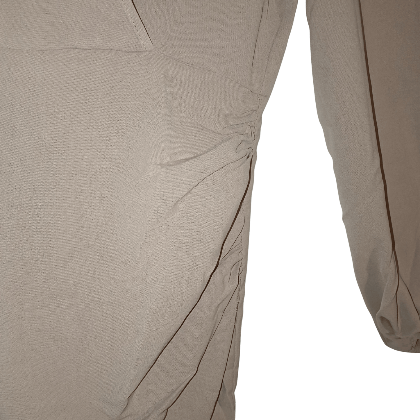 Beige fabric with a green background