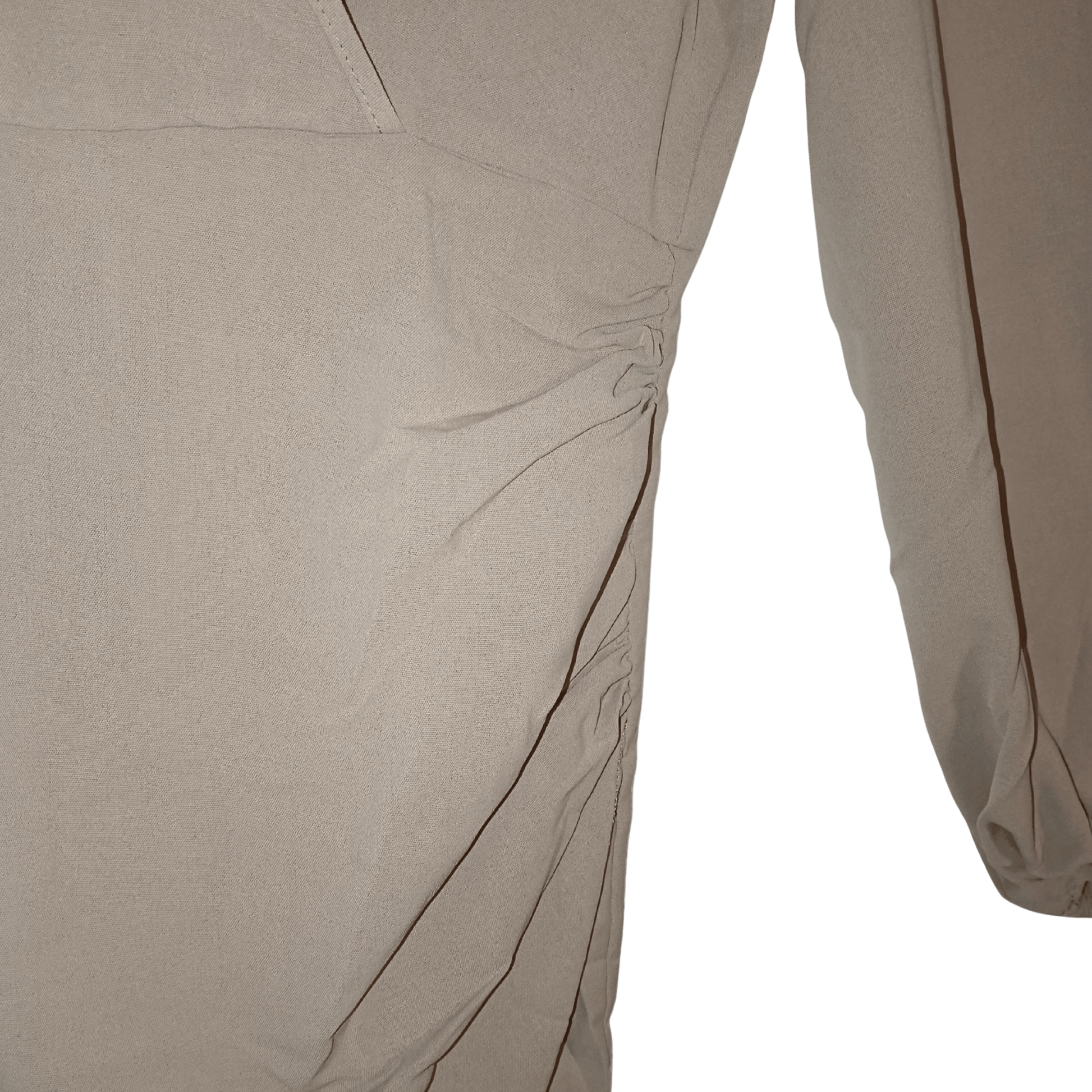 Beige fabric with a green background