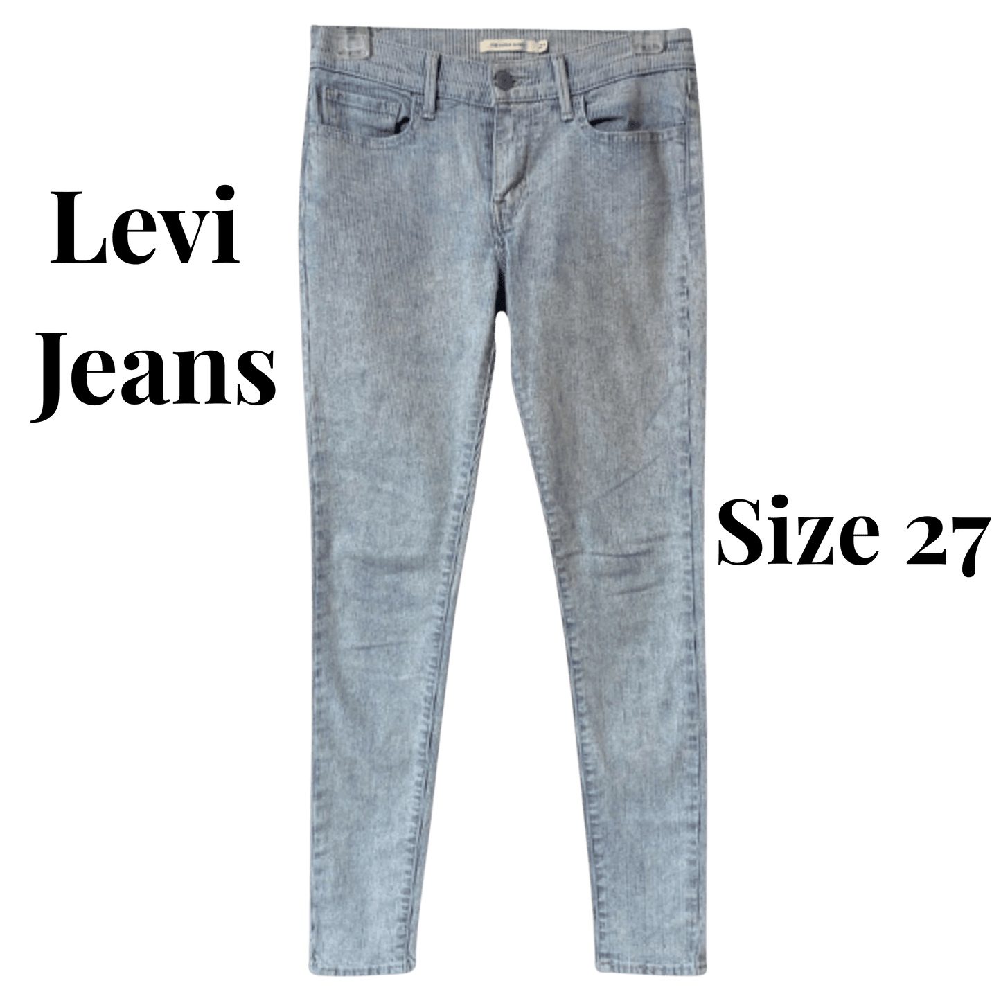 Levi jeans with size 27 text on a transparent background