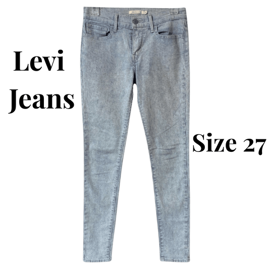 Levi jeans with size 27 text on a transparent background