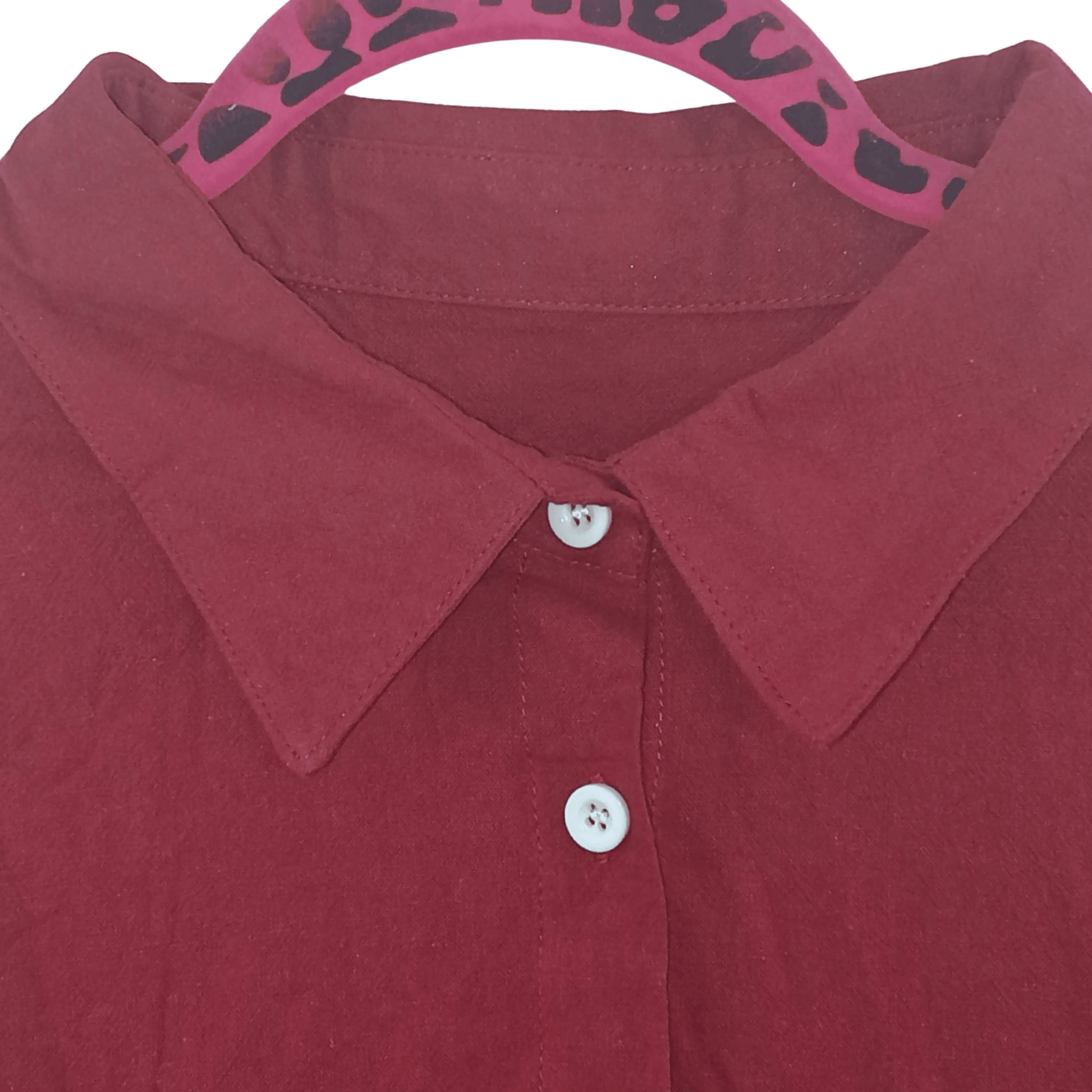 Red shirt with collar and buttons on a transparent background