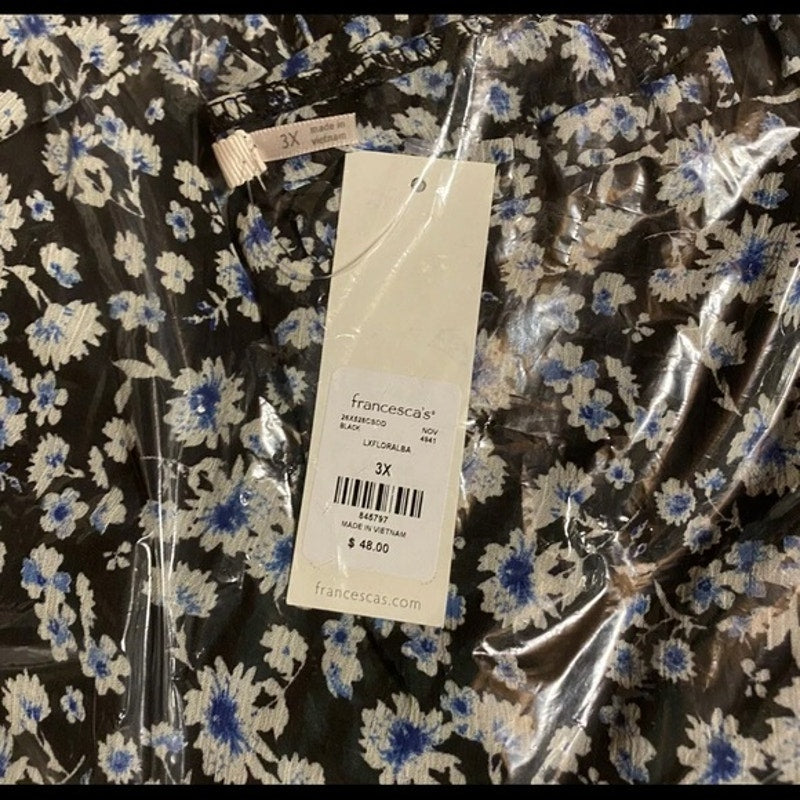 Floral dress with a tag on a clear background