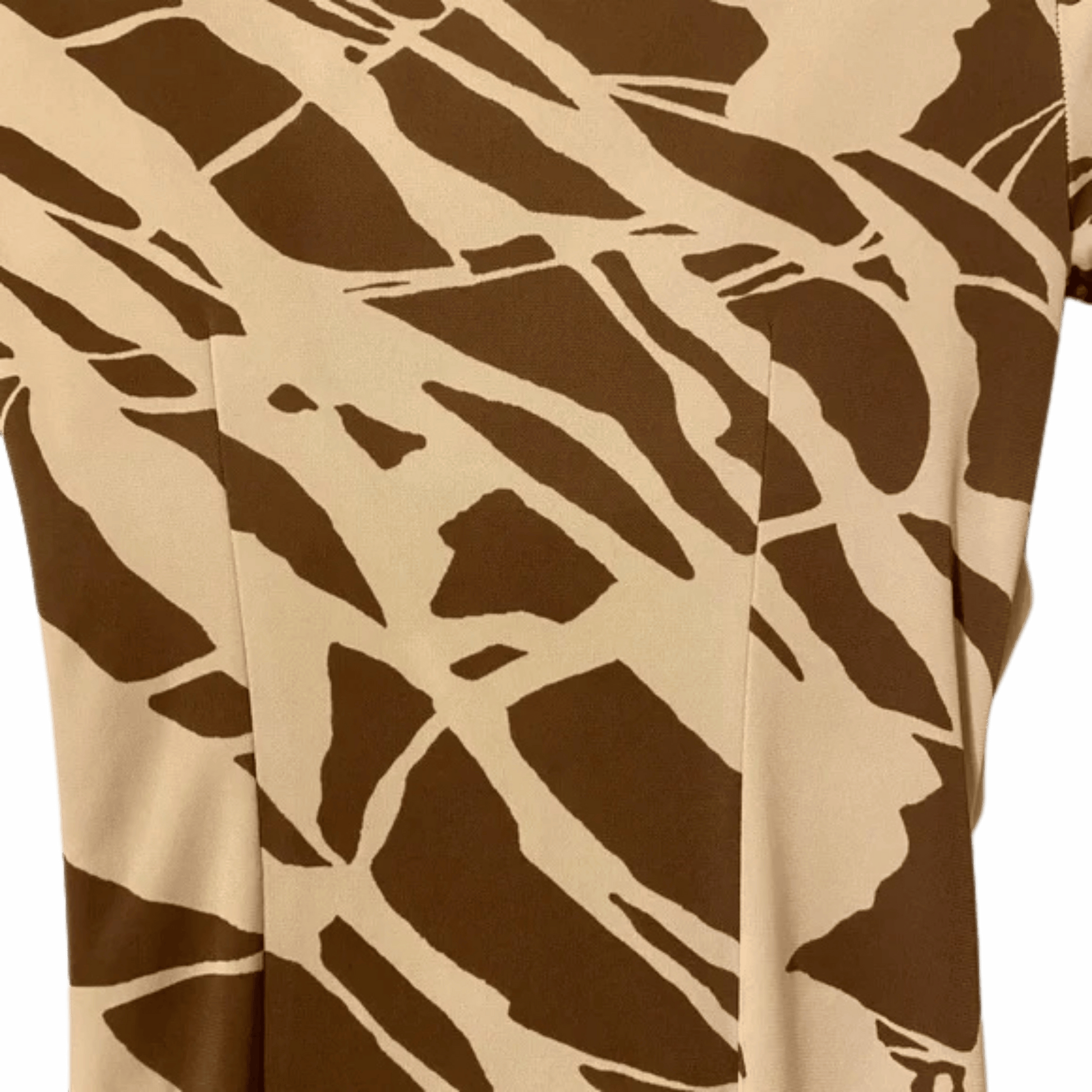 Close-up of a brown and beige patterned fabric