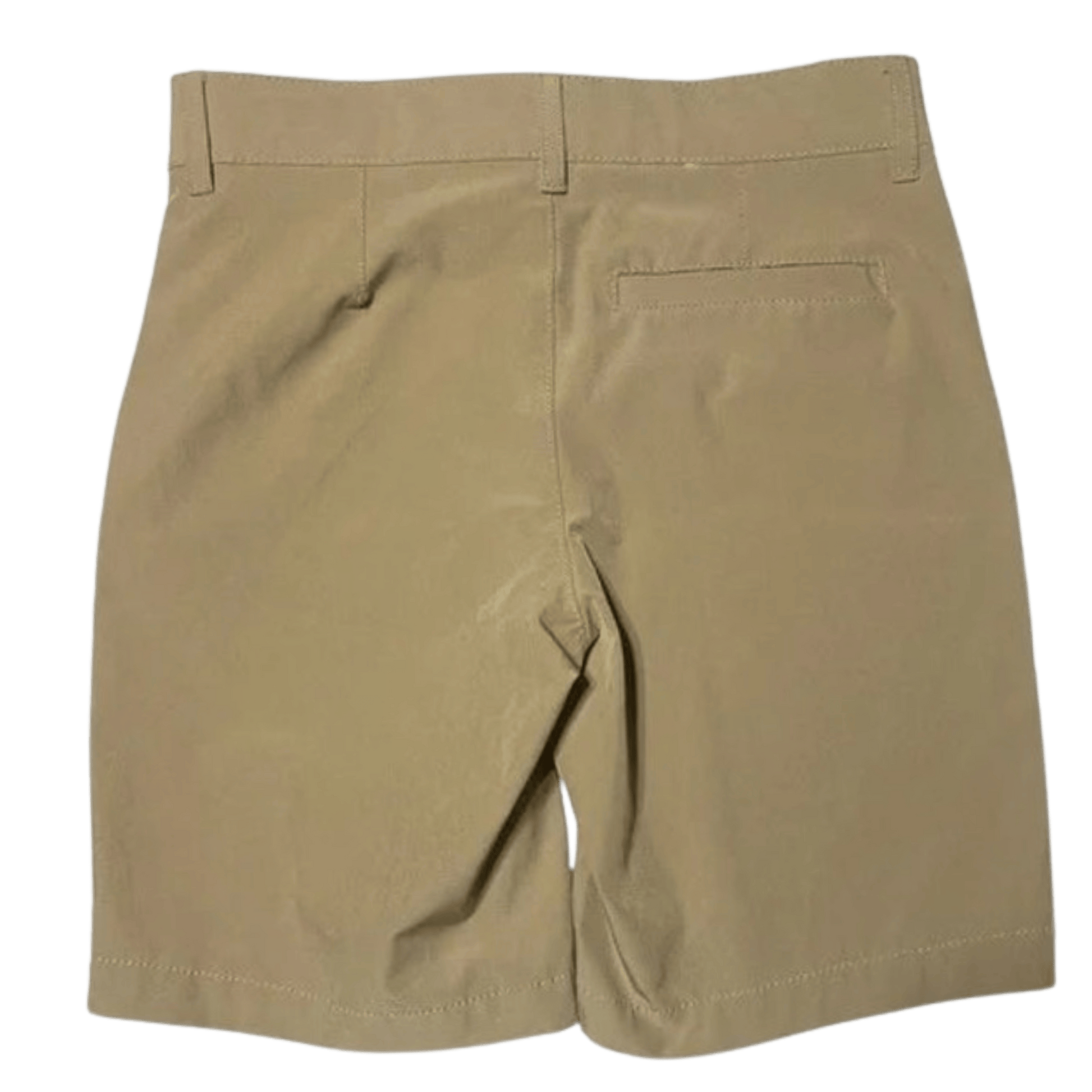 Beige shorts shown from the back on a transparent background