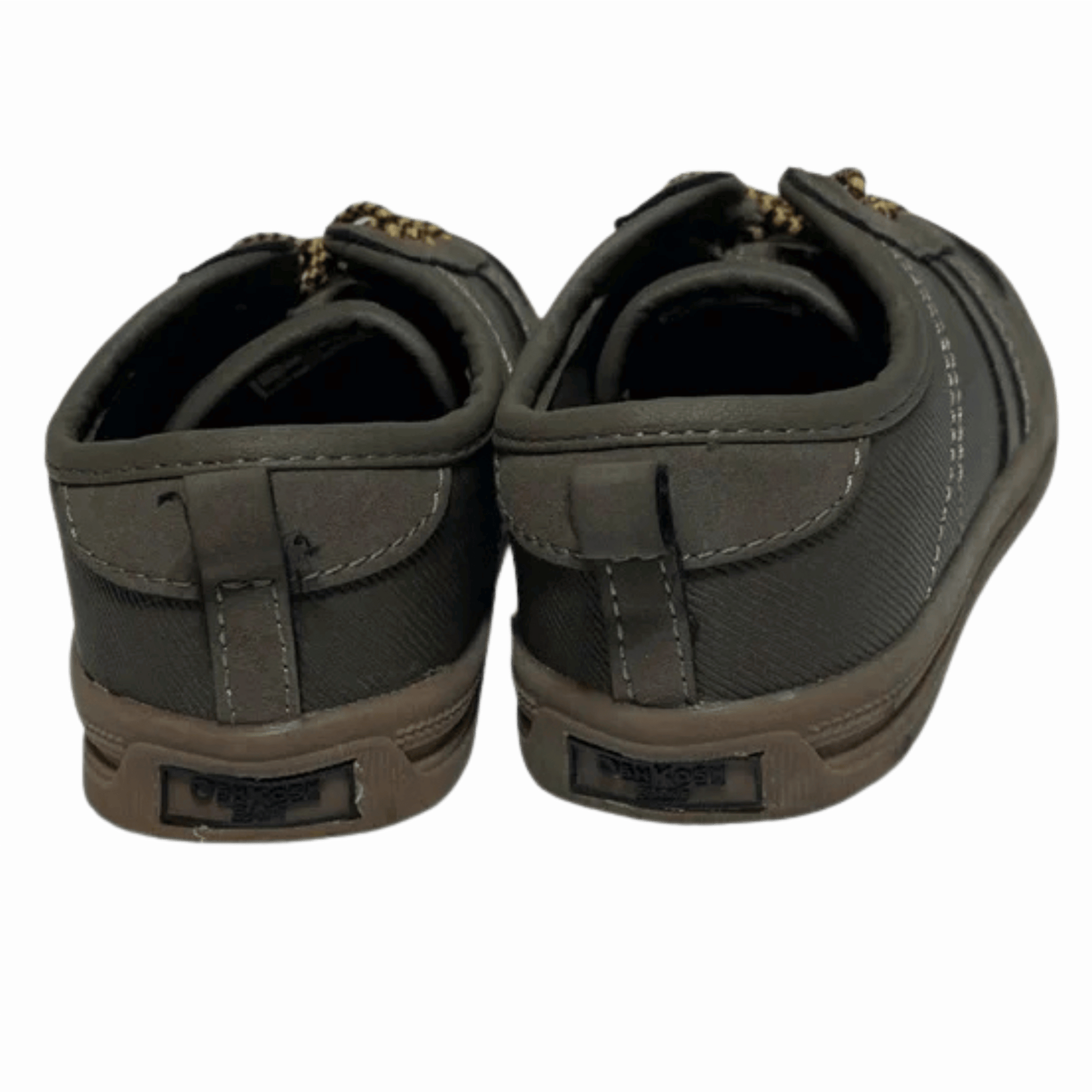 Pair of gray shoes with velcro straps on a transparent background