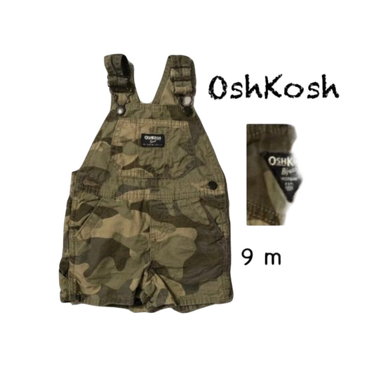 Camouflage overalls with OshKosh branding on a white background