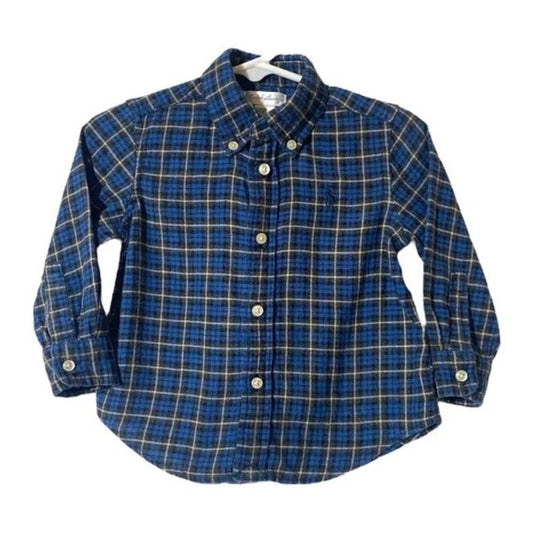 Blue plaid shirt on a white background