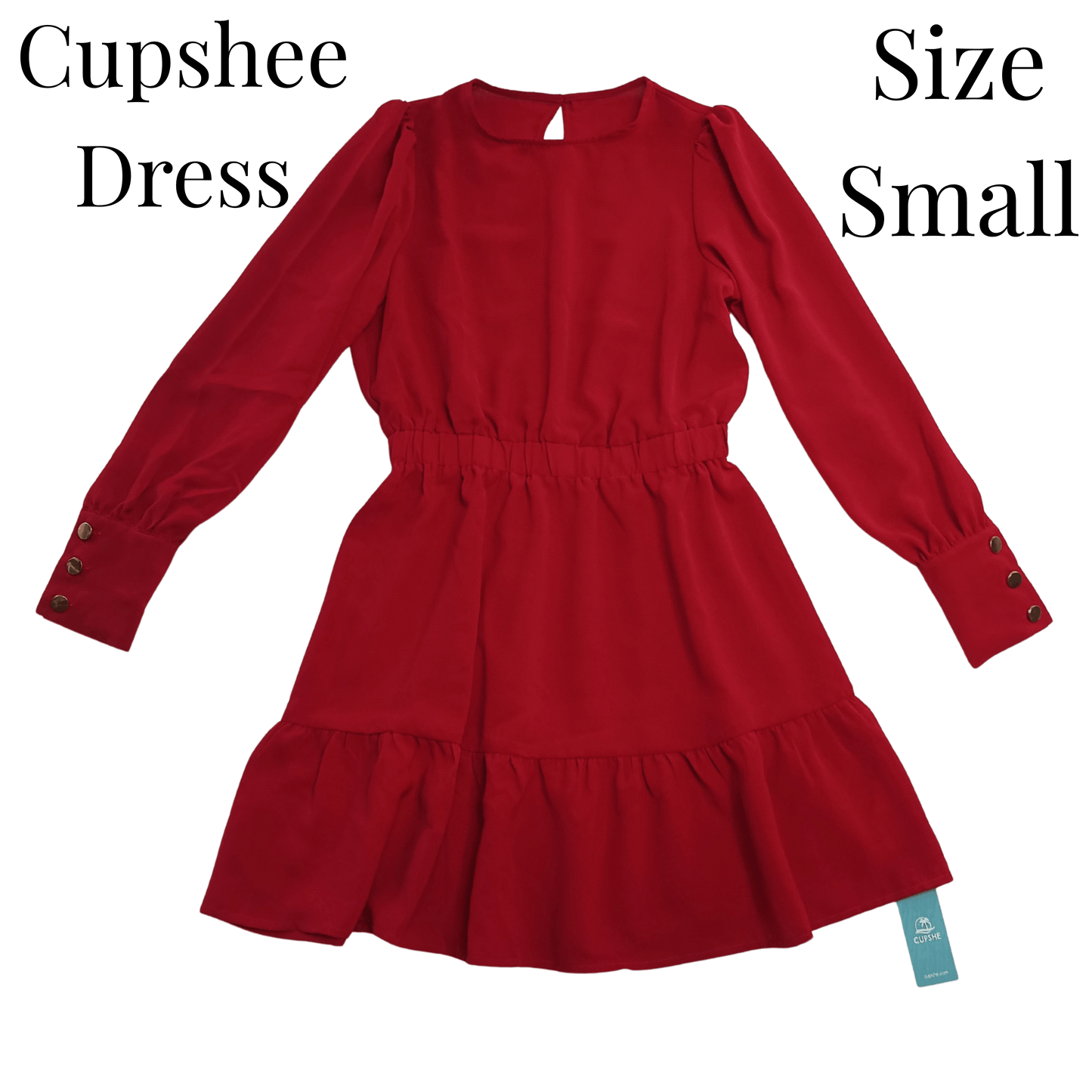 Red dress with long sleeves on a transparent background