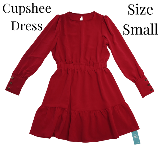 Red dress with long sleeves on a transparent background